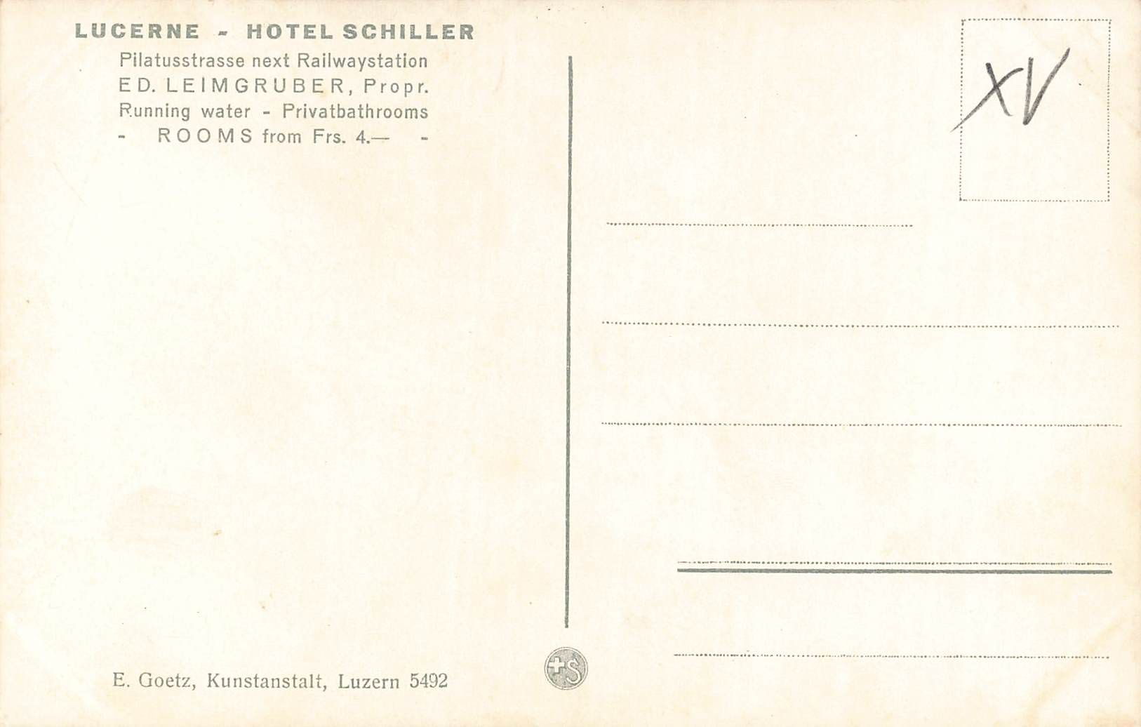 Cartoline postali: Luzern hotel schiller – Usato da Biasca venduto da Blenio71 1