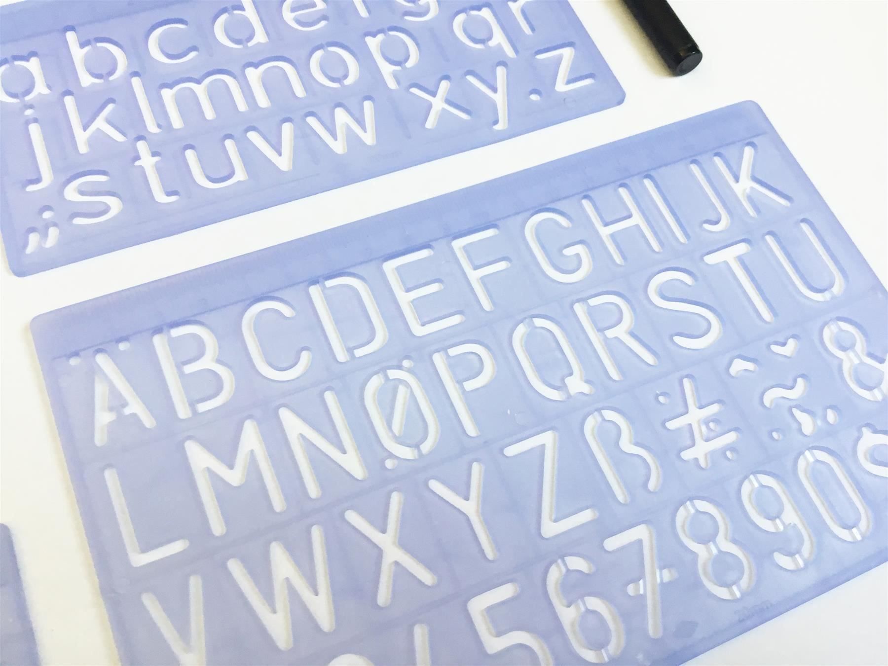 Schablonen: Schriftschablonen-Set, 4 Grössen im Set – Neu und originalverpackt aus St. Gallen von cointec 5