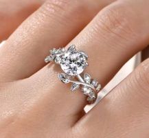 Bague argent avec diamant de moissanite de 2 ct certifié GRA