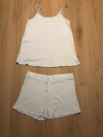 Intimissimi Pyjama Set gerippt grau Grösse M Zustand gut