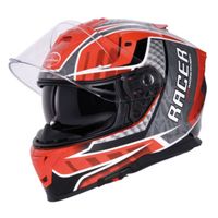 M11 Racer Motorrad Integral Helm schwarz / rot / grau Neu!