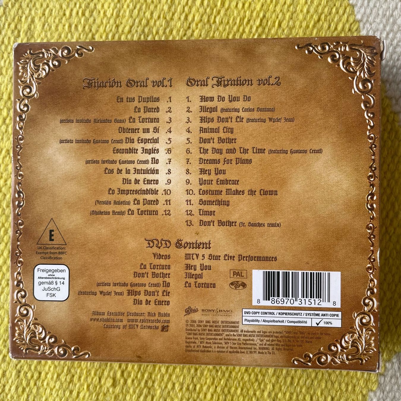 CD: SHAKIRA-2CD+DVD ORAL FIXATION VOL.1+2 – Usato da Rorschacherberg venduto da CD-Roli 1
