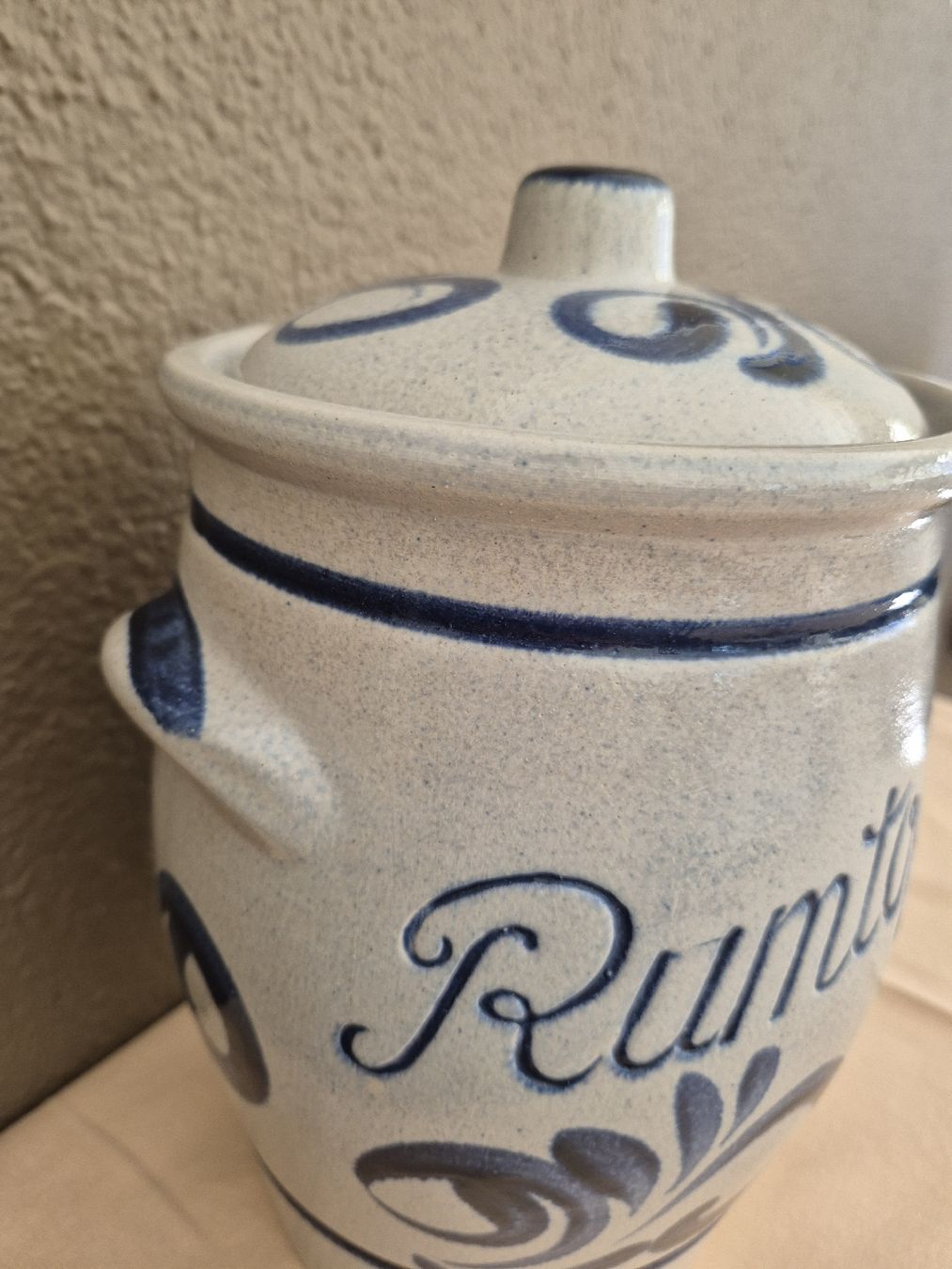 Töpfe: Rumtopf Steingut mit Deckel blau bemalt – Gebraucht aus Eschlikon TG von zuzanka80 1