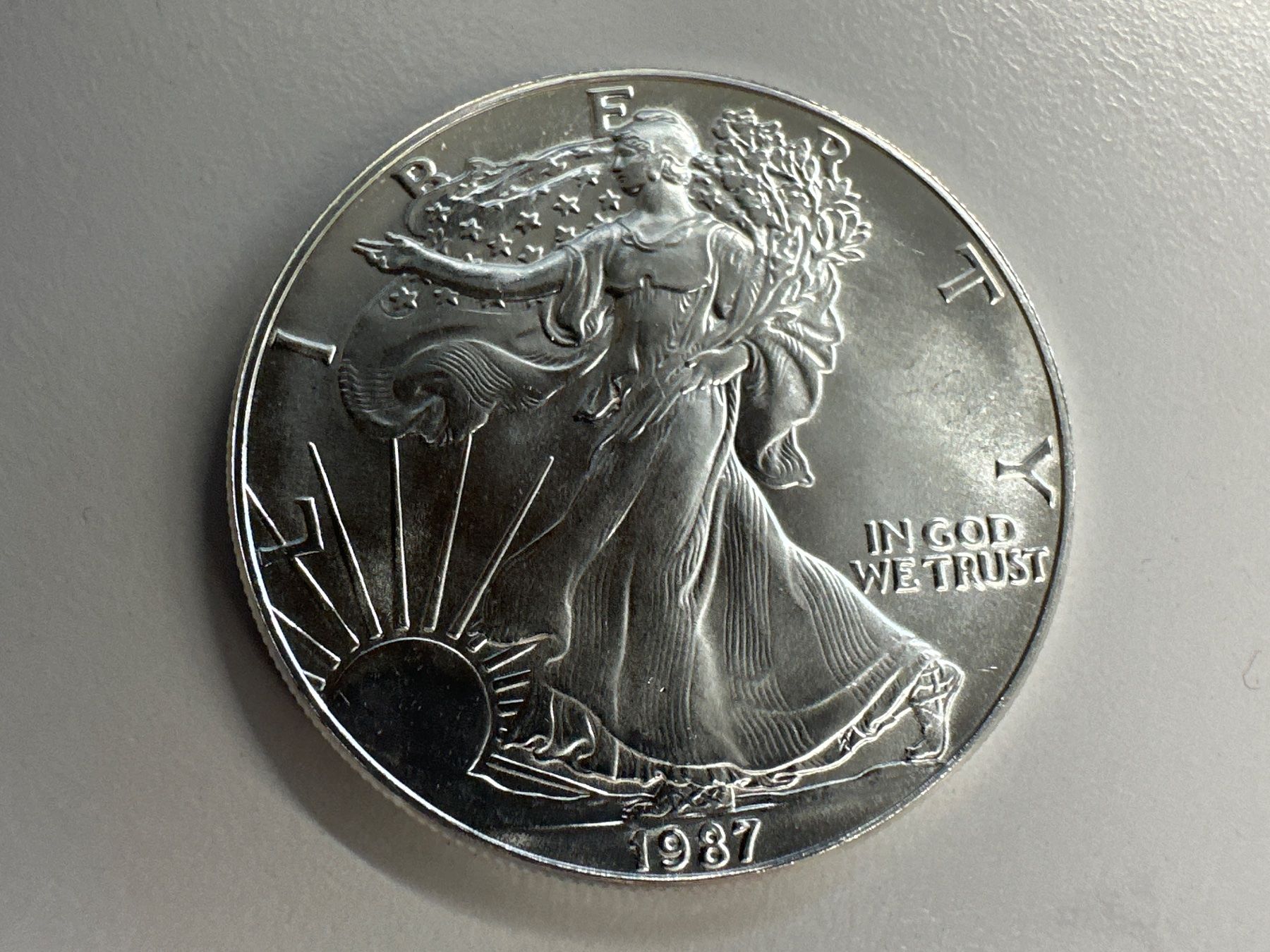 Toutes les monnaies: 1 Unze Silber American Eagle 1987 – Neuf (Voir description) à Herisau par herau
