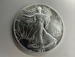 1 Unze Silber American Eagle 1987