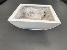 Weisser Pflanztopf (Metall)