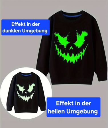 NEU Geister Pulli, Leuchtet im Dunkeln, 8 Jahre 122-128