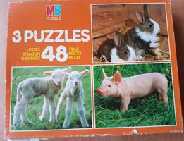 3 PUZZLES MB / JE 48 TEILE (HASE, FERKEL & LAMM)