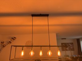 Moderne Esstisch Lampge mit 5 Birnen, neuwertig, schwarz
