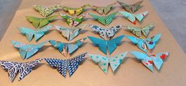 20 Origami Schmetterlinge - blau grün
