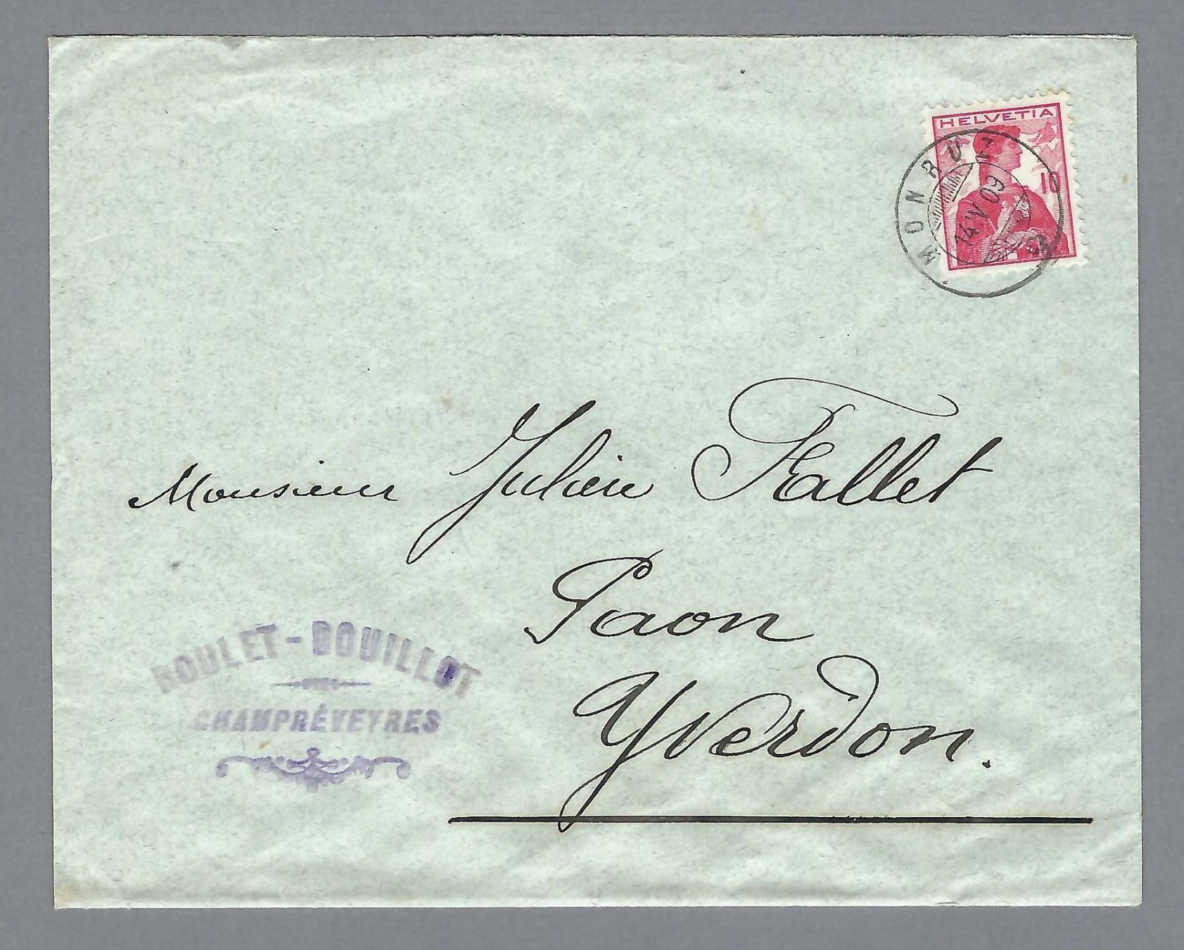 Tutti i francobolli: 1909, Z/120 0 MONRUZ, SAUBERER BRIEF – Usato da Pura venduto da ulisse1957