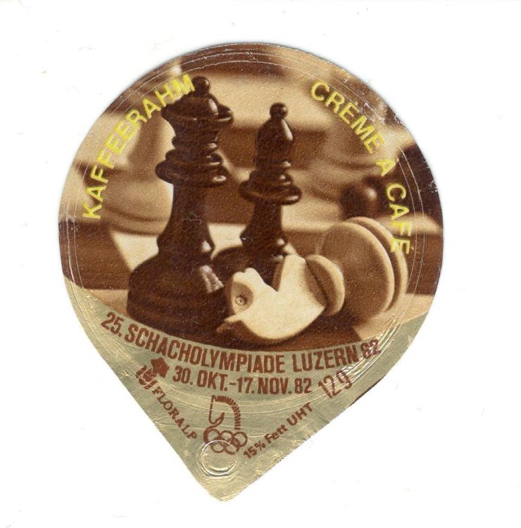 Coperchi dei cremini per caffè: Kaffeerahmdeckeli KRD Aus Serie 14 Schach, Nr. 14 – Usato da Weggis venduto da lu11621