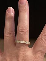 Jolie bague plaquée or 58 sertie pierres moissanites solide