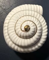 Schöne Vintage Porzellan Dose Schnecke Muschel Gold
