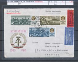 1984 DDR, "35 Jahre DDR", FDC (mit Block)