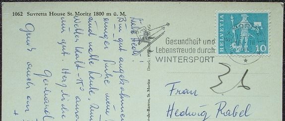 Cartes postales: ST. MORITZ Suvretta House - Skilift - Eislauf – D'occasion à Jona par philajona 1