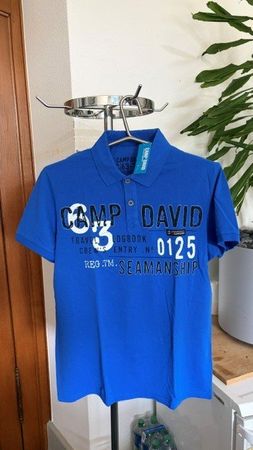 Polohemd Camp David blau Herren Grösse L neu