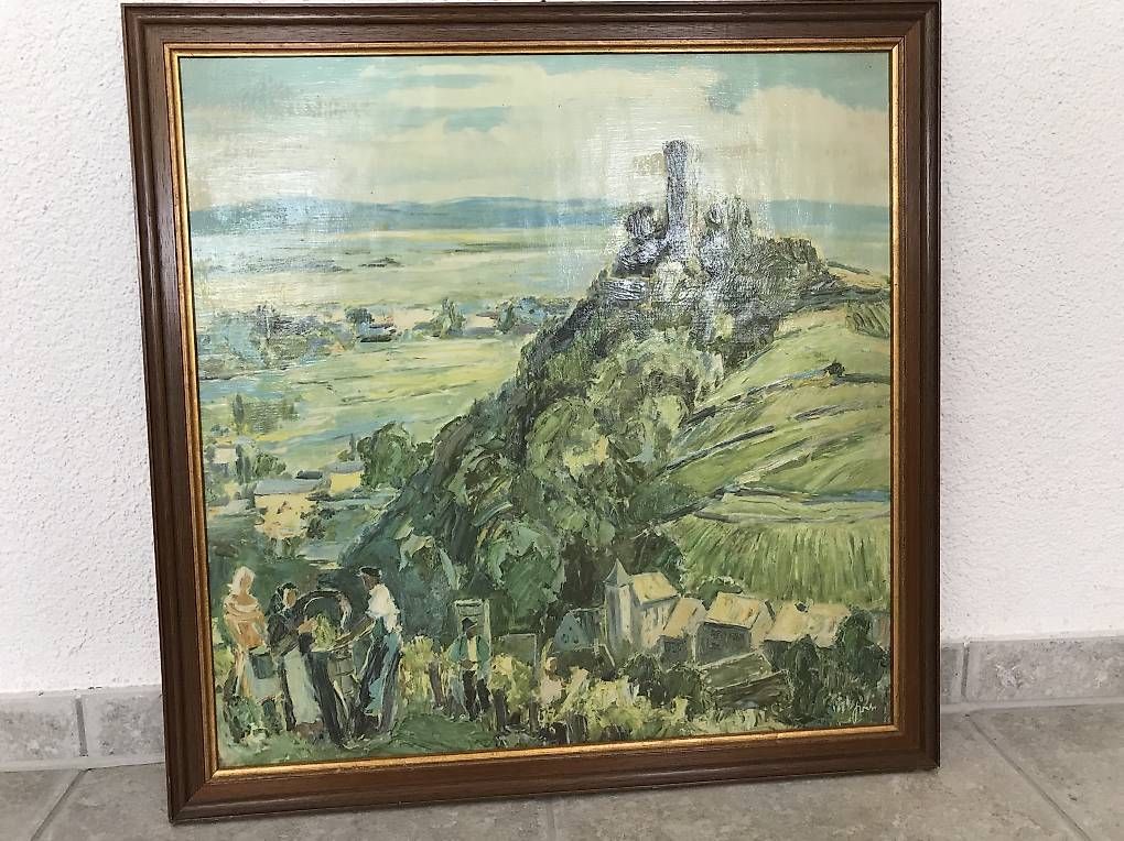 Dipinti: Ölbild Traubenernte / Wümmet handsigniert – Usato da schaffhausen venduto da Munot100