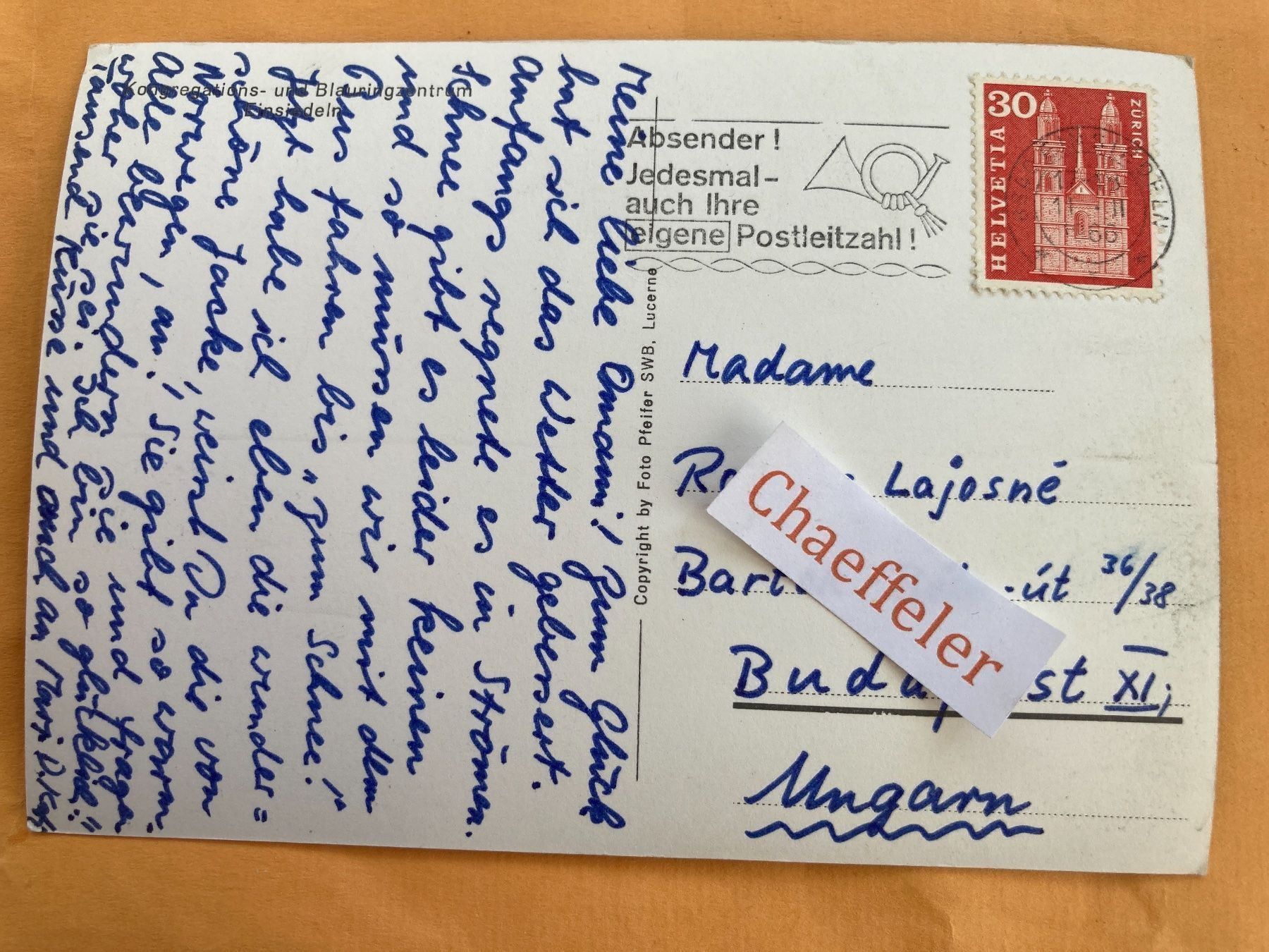 Cartoline postali: 1966 Kongregation- und Blauringzentrum – Usato da Zürich venduto da Chaeffeler 1