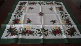 Tischdecke 90x90cm Weihnachten Leinen Kreier