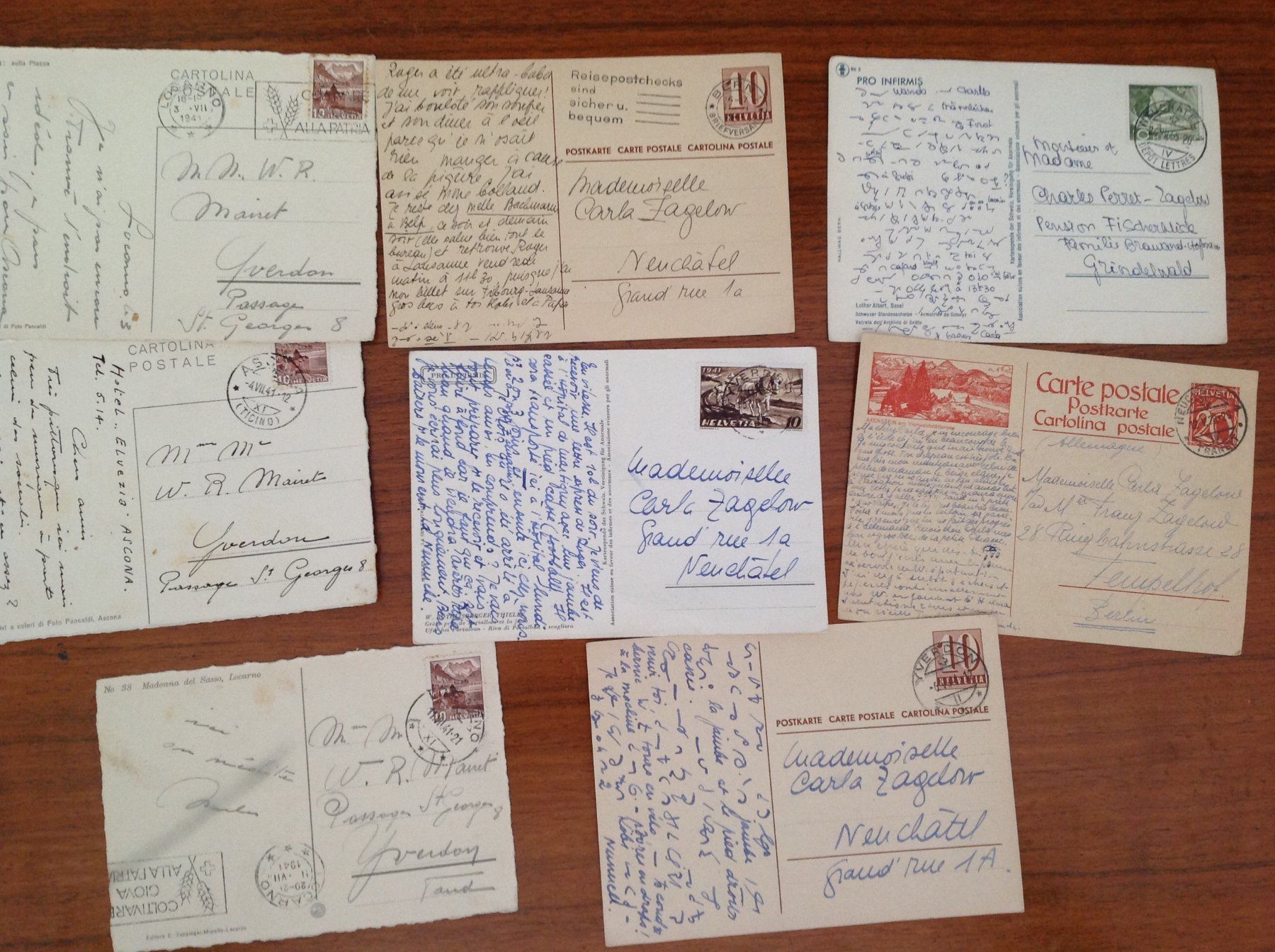 Alle Briefmarken: timbres sur carte 1920 / 1940 – Gebraucht aus Vuiteboeuf von broticaire