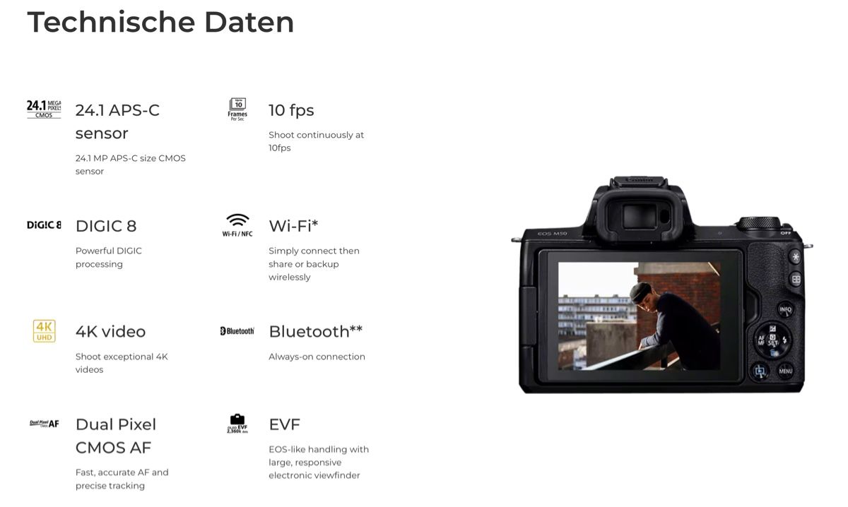 Canon Fotocamera: Canon EOS M50 - Spiegellose Systemkamera - wenig gebraucht – Usato da Riehen venduto da mkl_7q2g 3