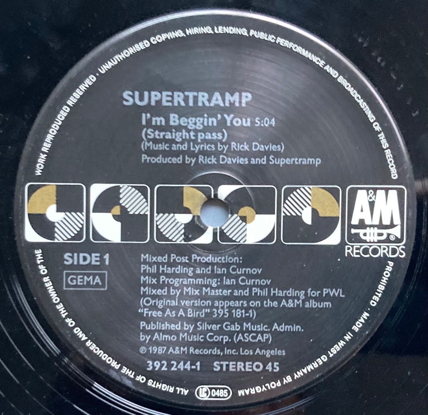 Dischi in vinile: SUPERTRAMP - I'M BEGGIN' YOU – Usato da Poliez-Pittet venduto da Newtown-Records 2