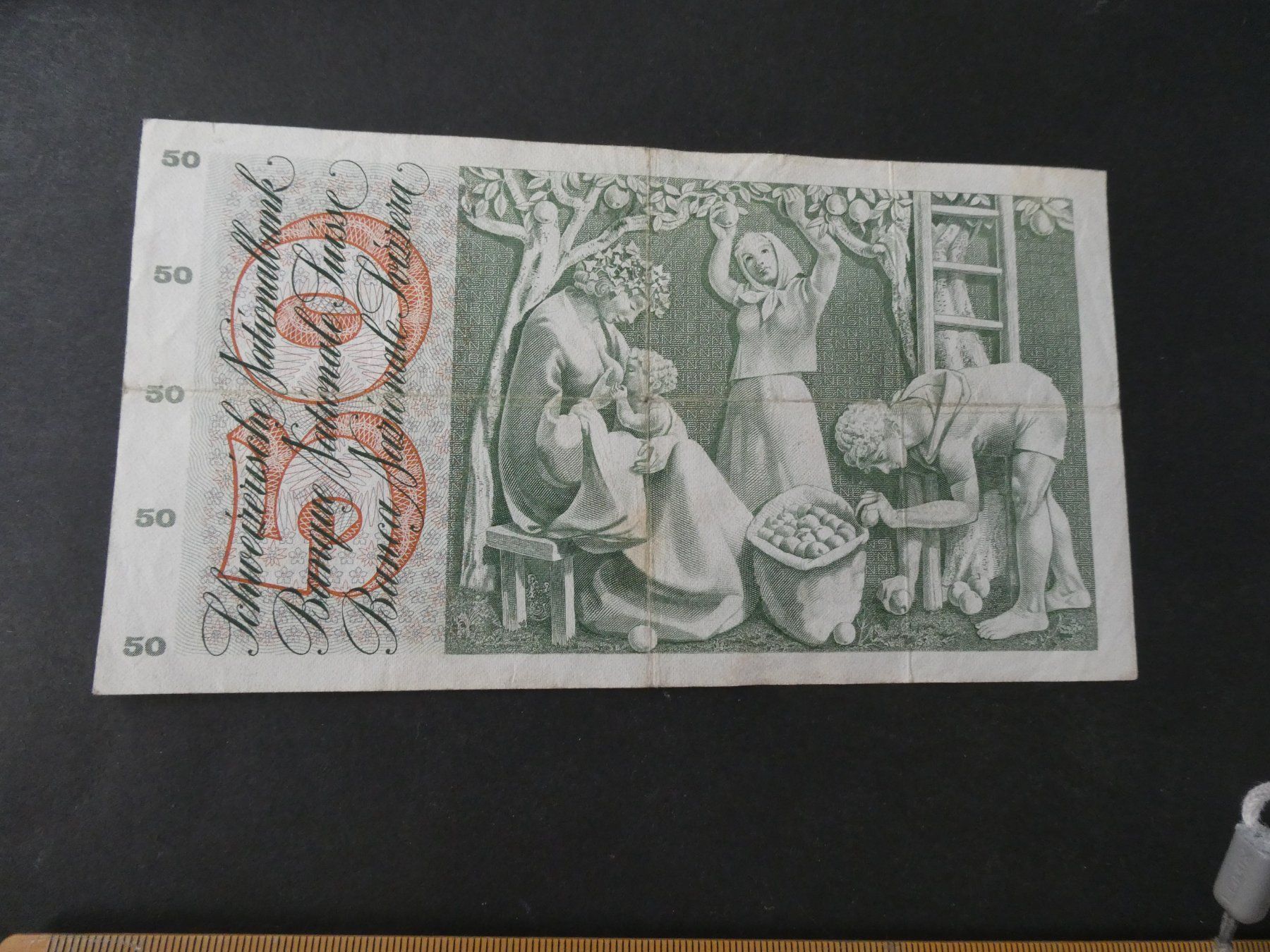 Banknoten: Schweiz 1973, 50 Franken – Gebraucht aus Hinterforst von Rohusri 1