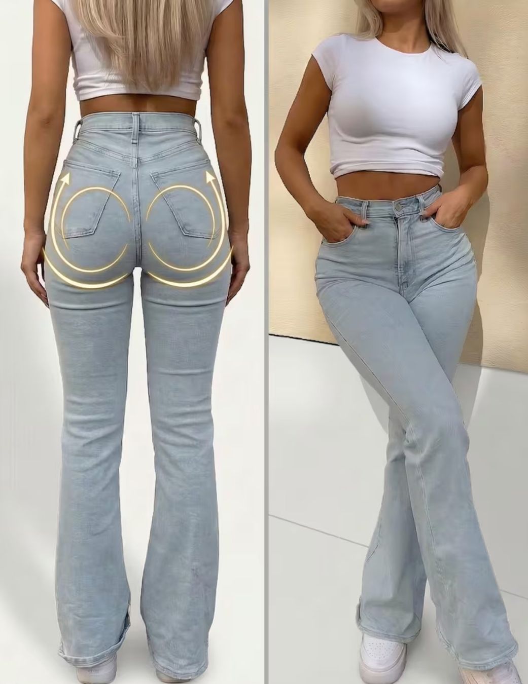 Jeans: Damen High-Stretch Schlagjeans – Nuovo e nell'imballaggio originale da Reinach BL venduto da Deinfashion 4