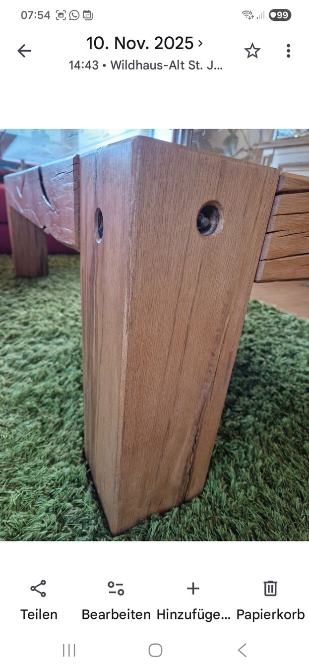 Tische: Couchtisch Holz Glas Sumpfeiche – Gebraucht aus wildhaus von tanjavetsch 2