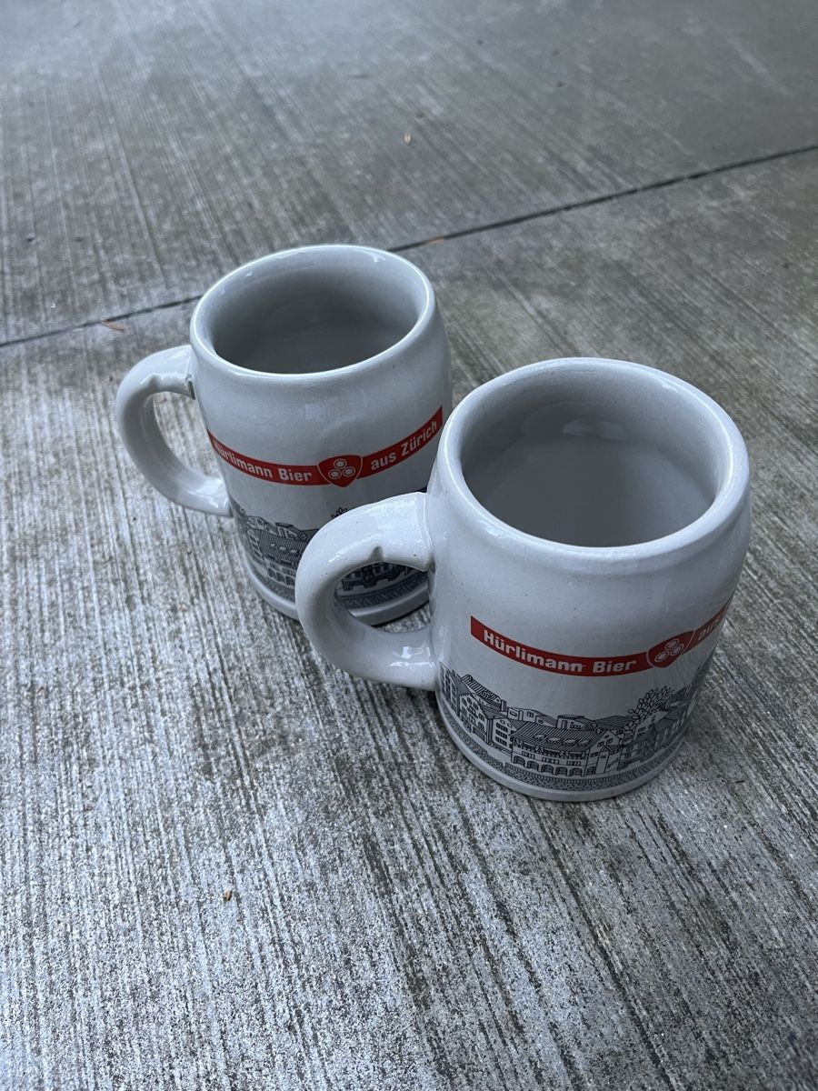 Hürlimann Bicchieri: Hürlimann Bierkrug Set – Usato da Tann venduto da Floripori123 2