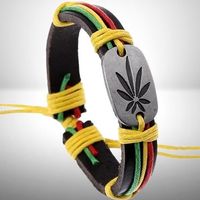 🌿 Hanfblatt Armband - Zeige dein Rasta Jamaika Vibes! 🌈💫