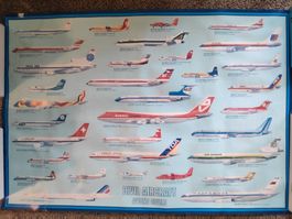 Vintage Poster Zivile Flugzeuge, 1980er