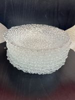 8 Glasteller Ø 20cm, strukturiert, Eisglas-Optik, Vintage