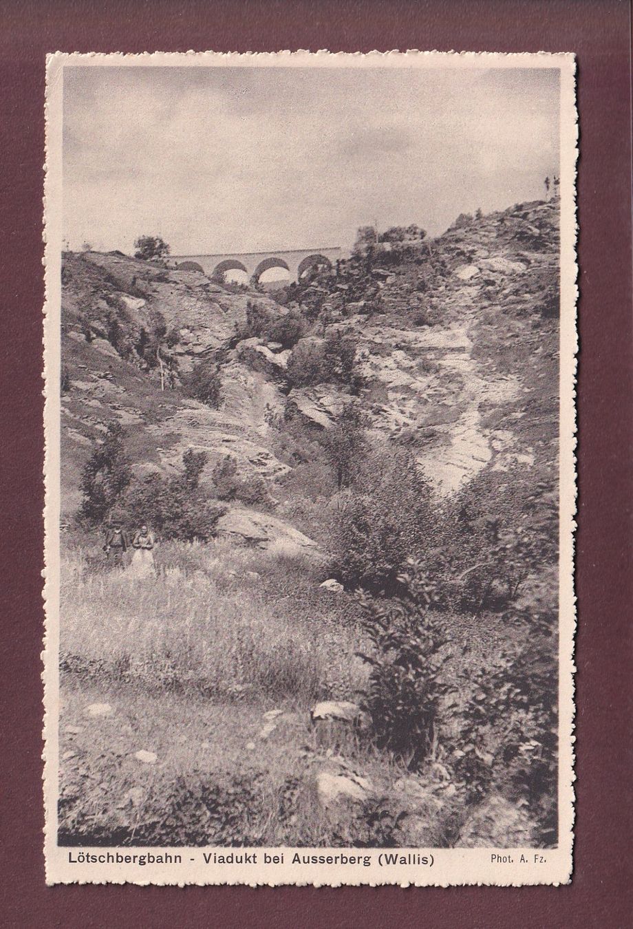 Cartoline postali: Lötschbergbahn - Viadukt bei AUSSERBERG – Usato da Pully venduto da nicecards