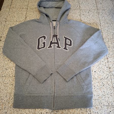Sweat à capuche zippé GAP gris chiné - Taille S