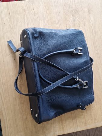 Damen Handtasche Leder dunkelblau