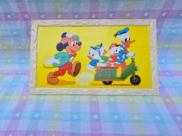 Vintage Disney 70er Wandbild Micky & Donald Duck