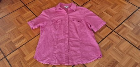 Blouse en lin rose Kingfield/Leinenbluse Kingfield Rosa