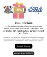 Gutschein Chiefs 15 % Rabatt für Onlineshop