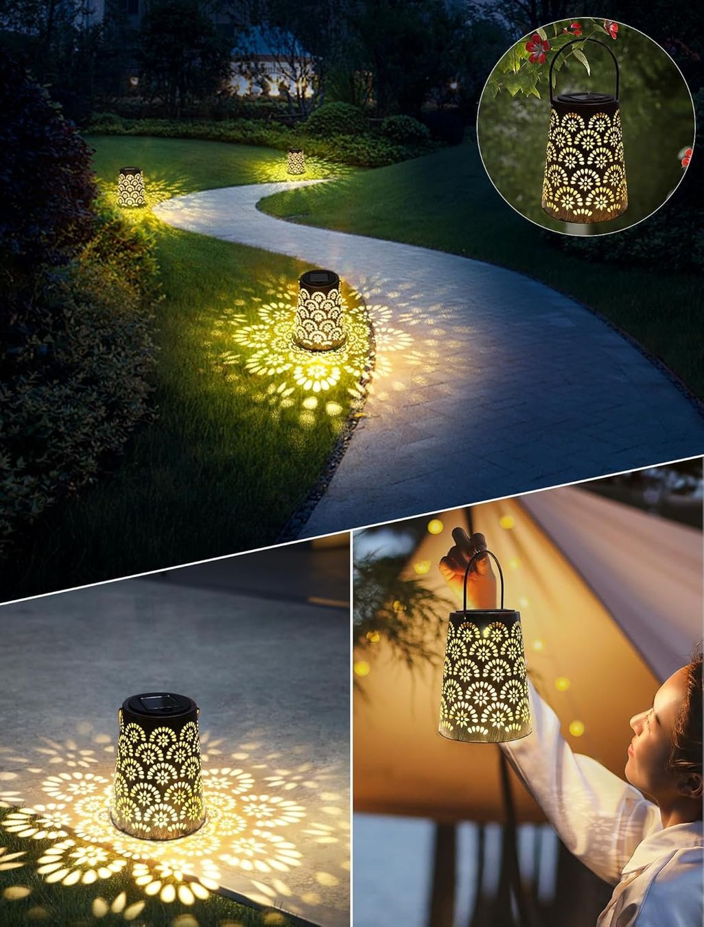 Lanterne: 2x Solar Gartenlaternen mit Musterlicht – Nuovo e nell'imballaggio originale da Nuglar venduto da SaleRitter 7