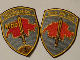 Militar Polizei Abzeichen Duo Badge Stab Gold und Stab neu