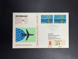 Swissair Erstflugbrief Genf - Düsseldorf 1969