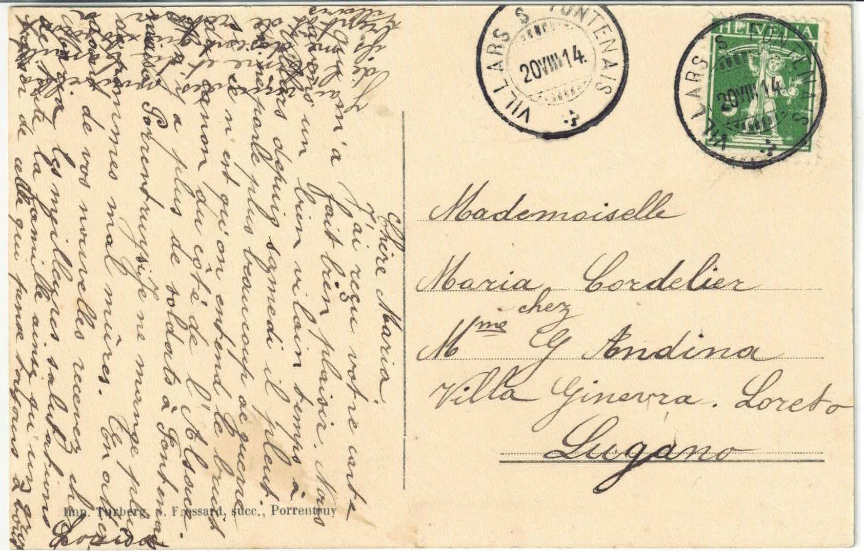 Ansichtskarten: Villars-sur-Fontenais - Vue generale – Gebraucht aus Ettingen von Kartenplanet 1