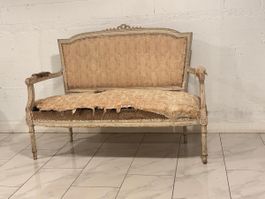 Antikes Sofa Holzgestell Stoffbezug renovierungsbedürftig