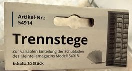Trennstege für Kleinteilmagazine transparent 20stück