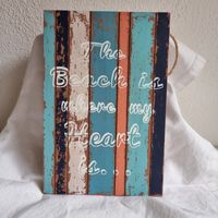 "The Beach is where my Heart is" Holzschild 29,5 x 20 cm