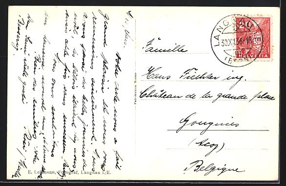 Cartoline postali: AK Langnau i. E., Altes Gemeindehaus – Usato da Berlin venduto da bartko-reher 1