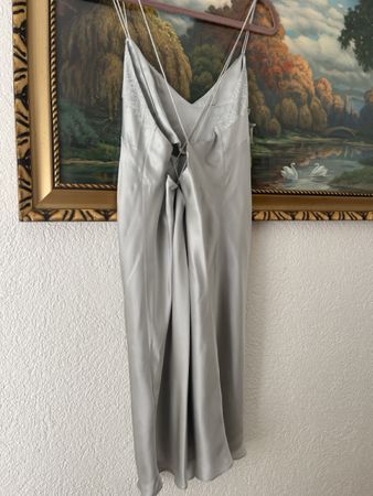 Grider-SeidenKleid💯elegant, zarthellgrau,neuwertig GrL(K7
