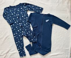 2x Baby Schlafanzug Name it Gr. 80 – Raketen, mit Klappfüsse